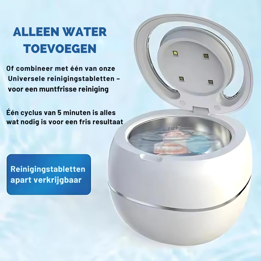 Ultrasonic Desinfectie Box – Dieptereiniging voor Kunstgebit, Aligners & Beugels