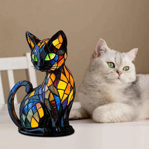 Lichtbeestje handgemaakte lichtgevende kattenlamp die harten laat stralen