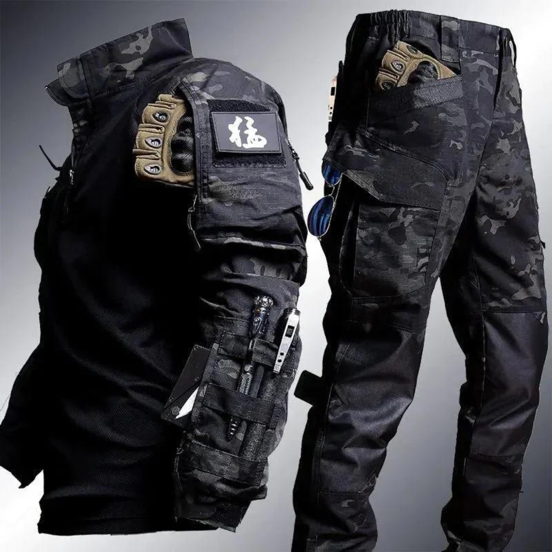 Zwarte Camouflage Set / 3XL