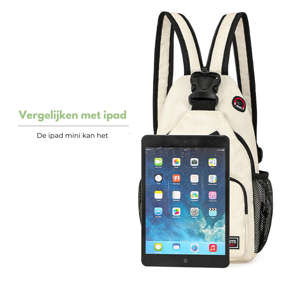 Dames Crossbody Tas - Canvas Outdoor Schoudertas met Meerdere Draagopties