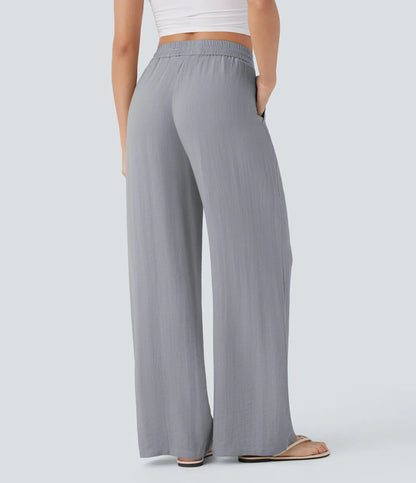 Comfortabele & Luchtige Linnen Broek met Elegante Pijpen