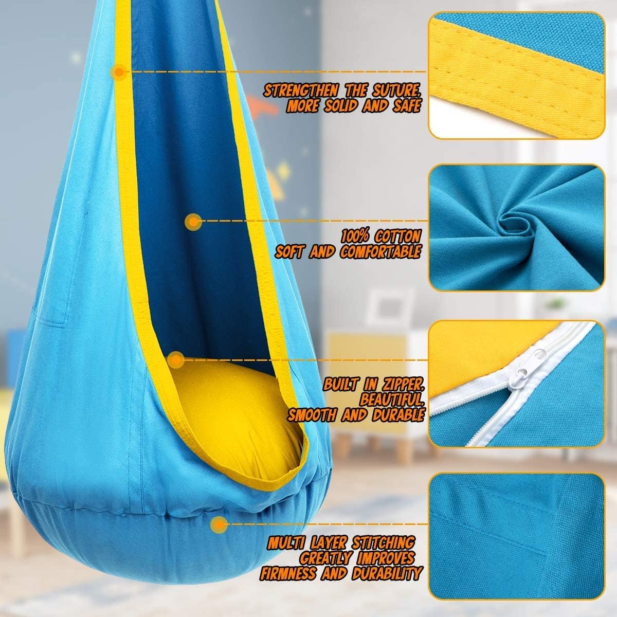 KidSwing Hangstoel Kind - Comfortabele Kinderhangstoel Binnen & Buiten