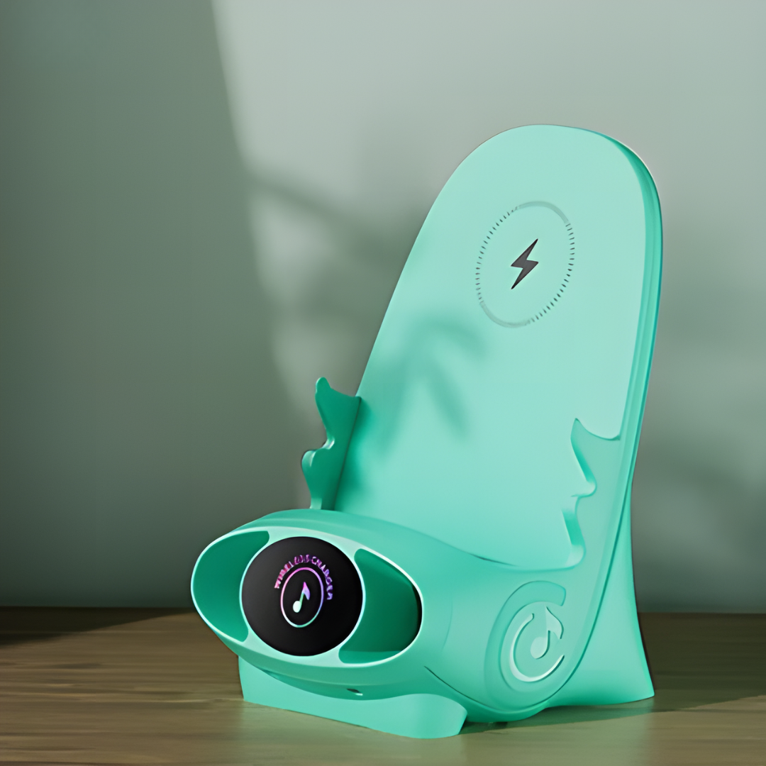 Slimme Mini Stoel Telefoonhouder Pro met Draadloos Opladen & Bluetooth Entertainment