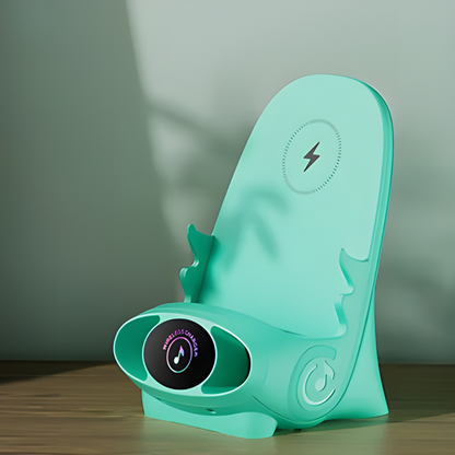 Slimme Mini Stoel Telefoonhouder Pro met Draadloos Opladen & Bluetooth Entertainment