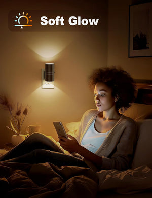 LumaSense – Dimbare LED Nachtlamp Plug-In met Schemer Sensor – Instelbare Helderheid voor Slaapkamers, Gangen & Badkamers