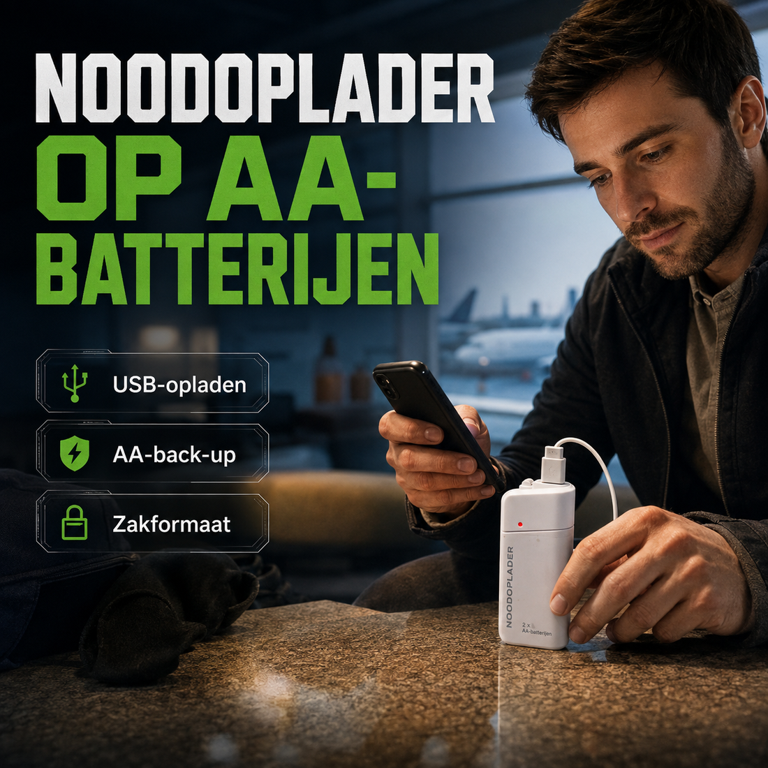 Emergo Nood-powerbank met oplader