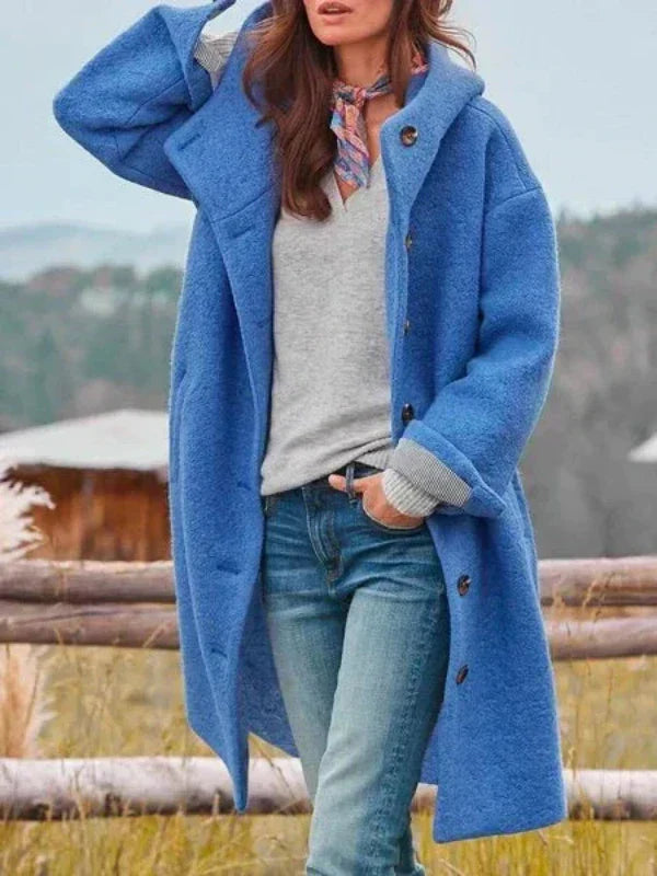 Lange Vrouwen Winterjas – Elegant & Warm – Slanke Pasvorm – Met Zakken – Ideaal voor Herfst & Winter
