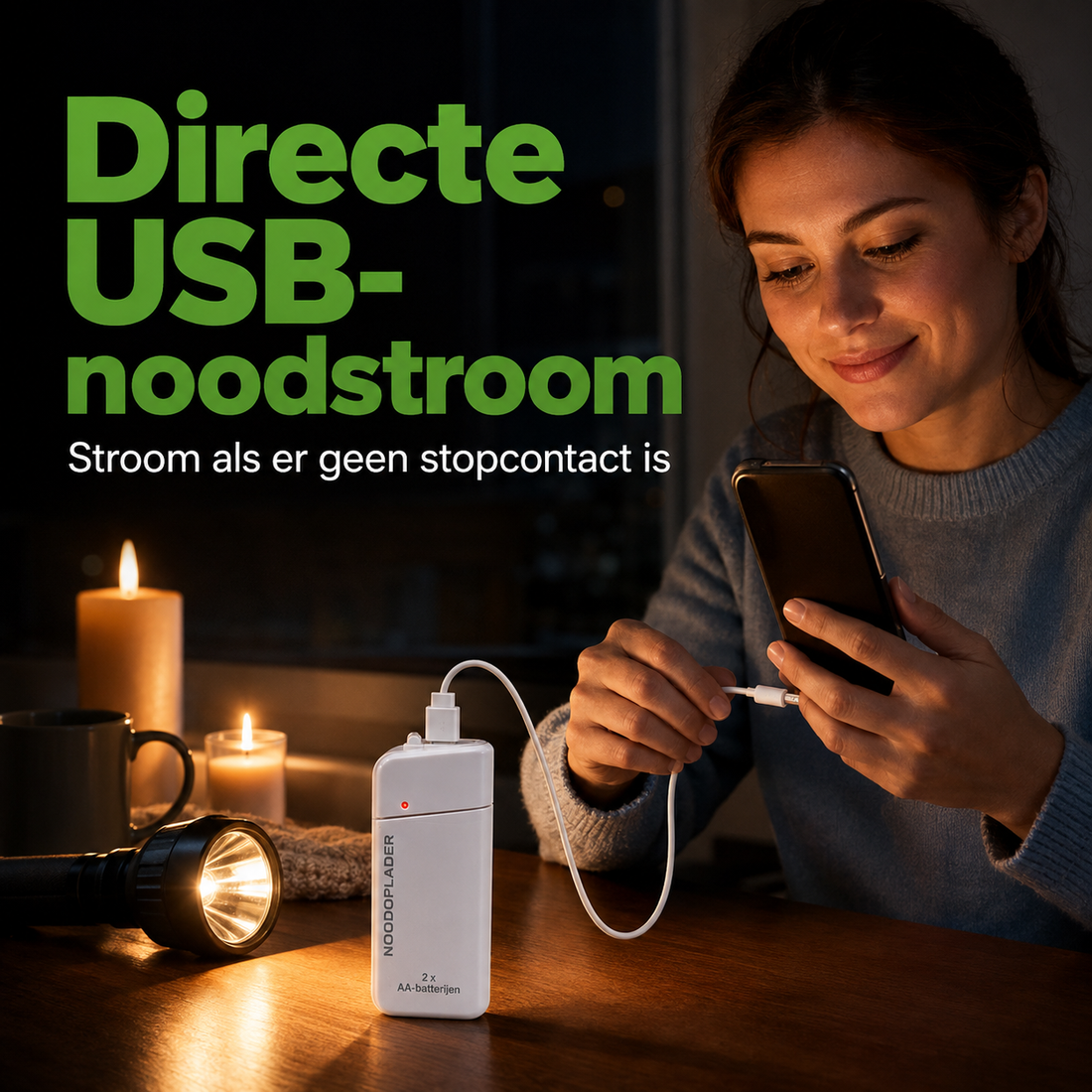 Emergo Nood-powerbank met oplader