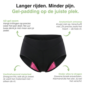 Dames Fiets Ondergoed met Padding – 4D Gel Zeem, Ademend