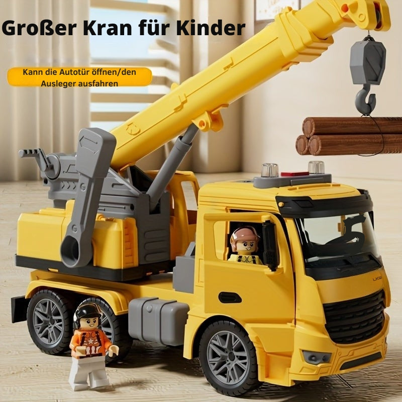 LiftMaster - Crane Truck speelgoed Robuust bouwvoertuig met realistische geluiden en bewegende kraan