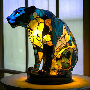 Luxeloom dierenlamp – glas-in-lood sfeerlamp met dierendesign, handgemaakt en warm licht