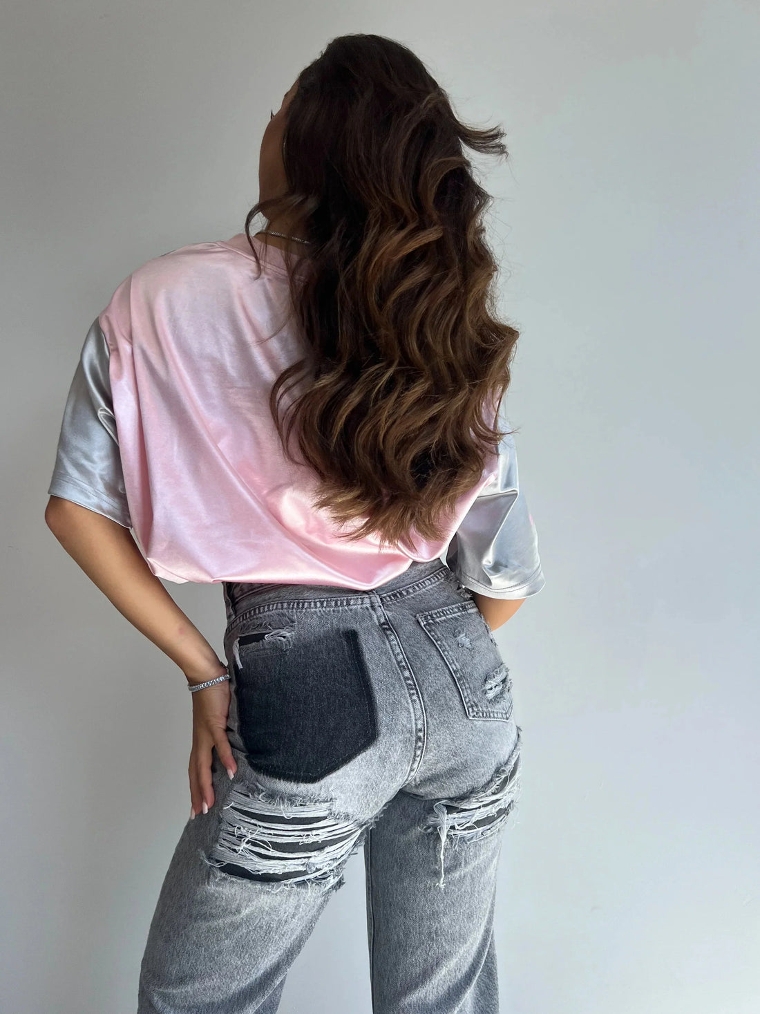 Hoge Taille Jeans | Ripped | Grijs | Jeans met Rechte Pijpen | Damesjeans