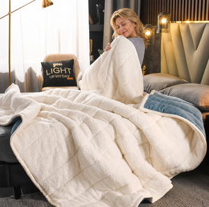 CozyLoom Moderne Doorgestikte Bedsprei | Warm, Fluweelzacht en Gemaakt van Extra Zachte Fleece