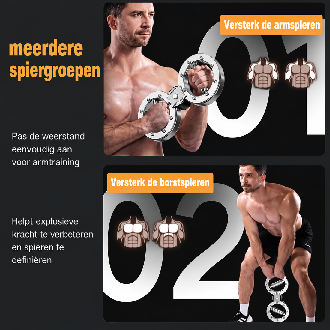 Ironarm Roestvrijstalen Armtrainer voor Snelheid en Kracht – niet-elektrisch fitness- en trainingsapparaat