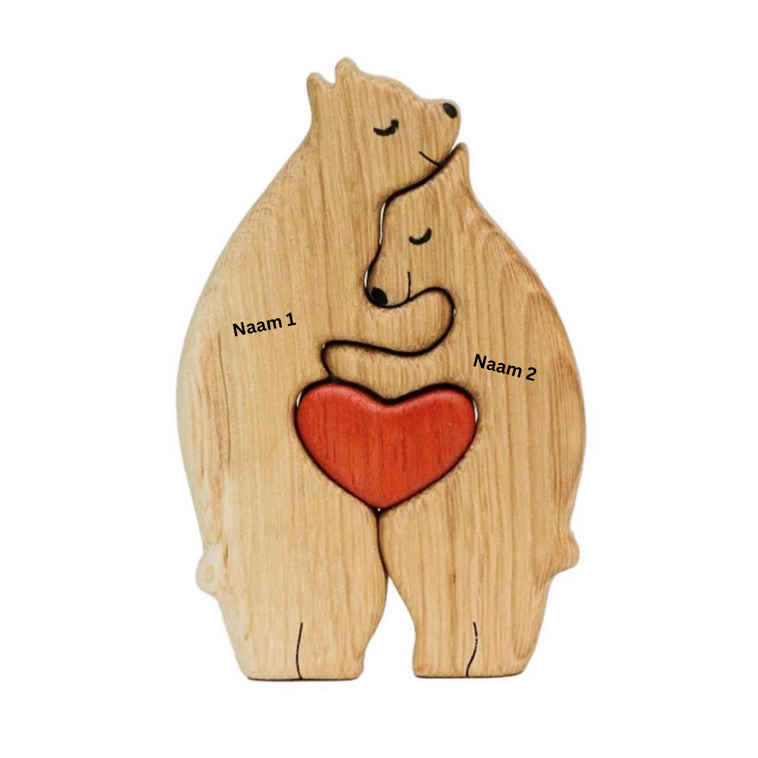 Heartwood Beren Familie – Gepersonaliseerde Houten Beeldjes | Handgemaakt & Uniek Gezinscadeau | Familieherinnering