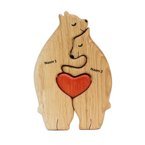 Heartwood Beren Familie – Gepersonaliseerde Houten Beeldjes | Handgemaakt & Uniek Gezinscadeau | Familieherinnering