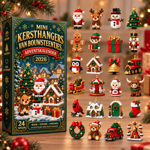 24-daagse Mini Kerstornament Adventskalender | 24 unieke, feestelijke bouwbare ontwerpen met ophanglusjes: perfect voor het versieren van kerstbomen, kransen en feestelijke displays