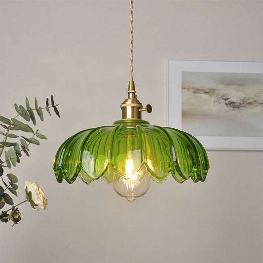 Elegante Glazen Bloem Hanglamp voor Slaapkamer