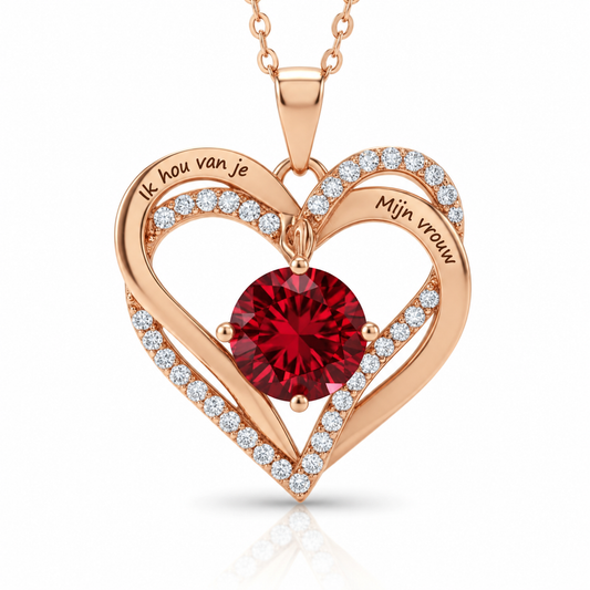 Ketting voor je Vrouw met Gravure “Ik Hou Van Je, Mijn Vrouw” - Verguld met 18K Goud