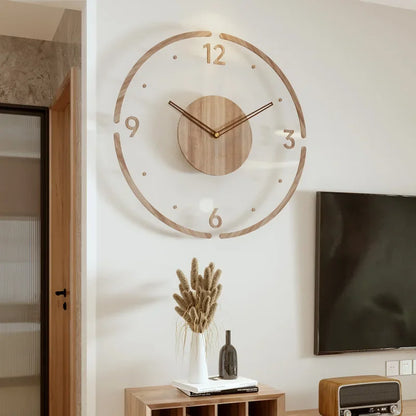 ModernStyleClock - Grote Houten Wandklok voor Woonkamers
