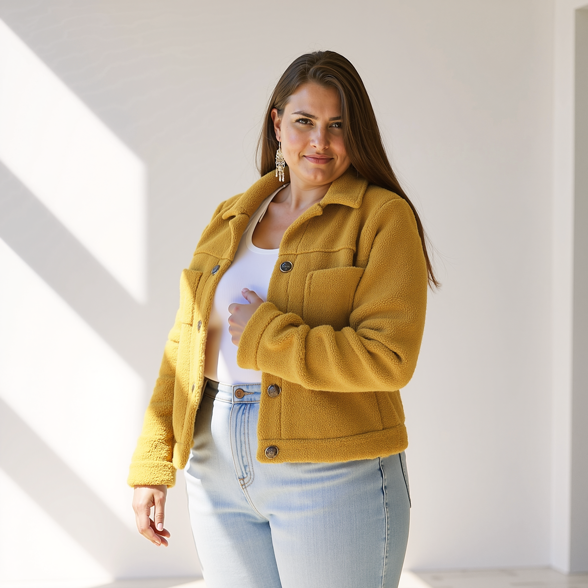 Fleece Vrouwen Herfstjas – Warme & Zachte Jas met Flatterende Pasvorm