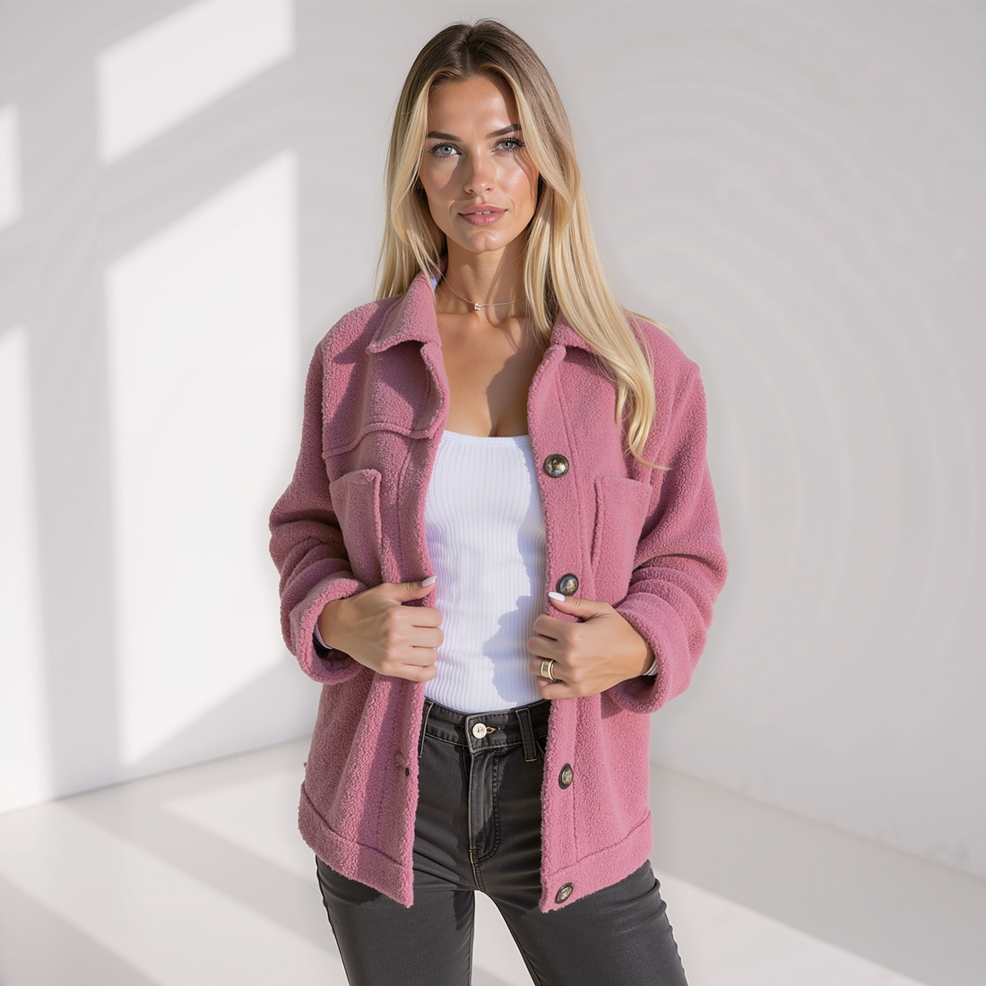 Fleece Vrouwen Herfstjas – Warme & Zachte Jas met Flatterende Pasvorm