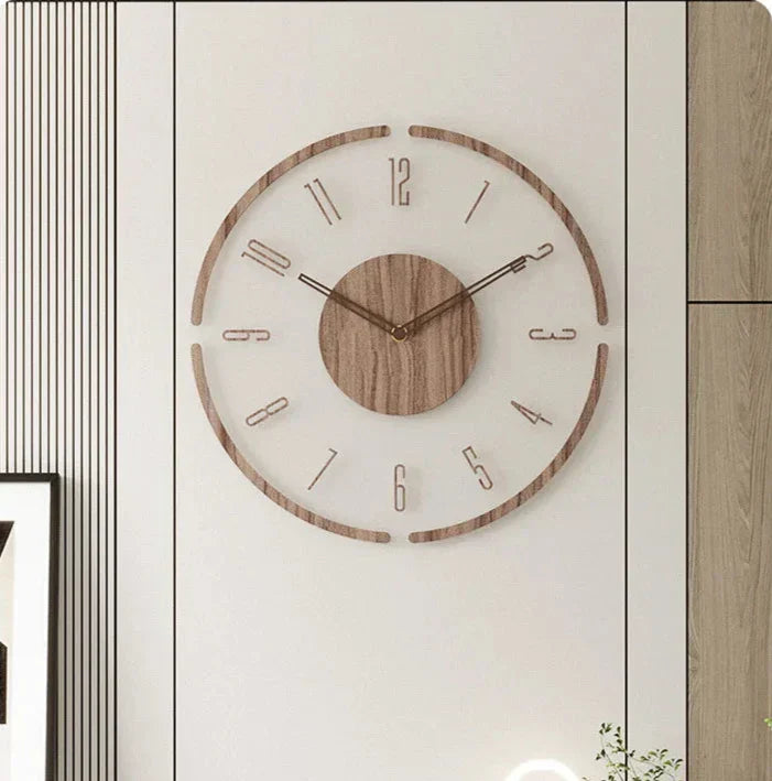 ModernStyleClock - Grote Houten Wandklok voor Woonkamers