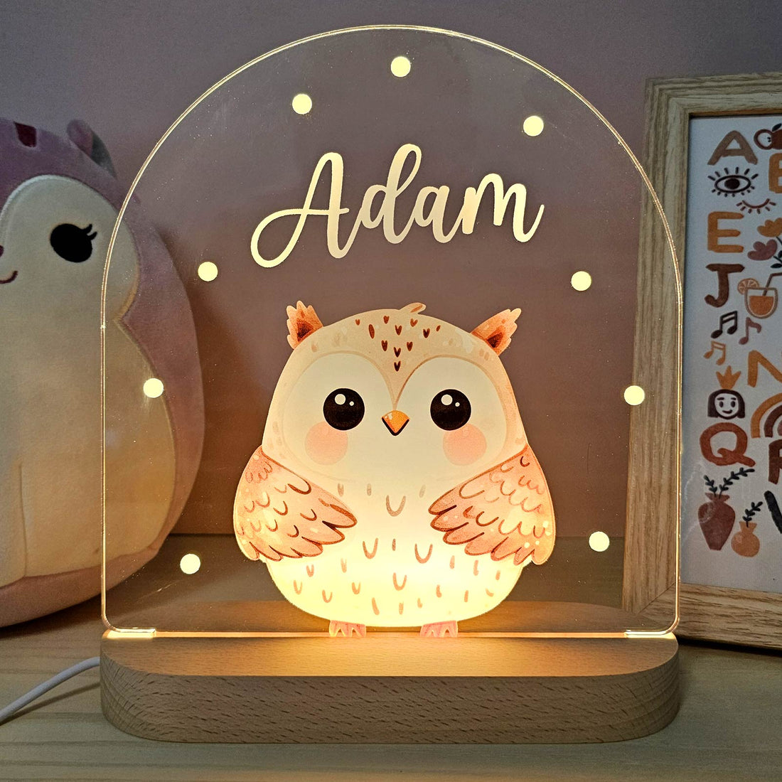 Droomdiertje Nachtlampje met Naam – Gepersonaliseerd Cadeau voor Kinderen