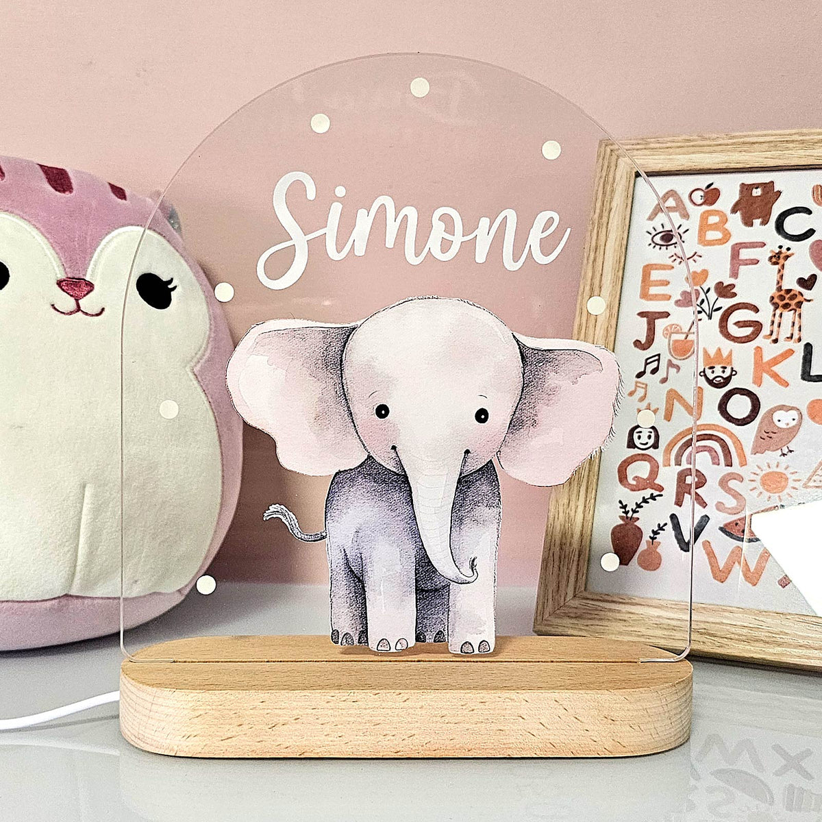 Droomdiertje Nachtlampje met Naam – Gepersonaliseerd Cadeau voor Kinderen