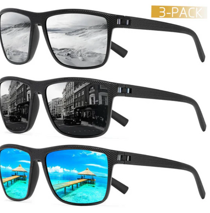 Polarix 3-delige Set Gepolariseerde Zonnebrillen - UV400 Bescherming & Comfort