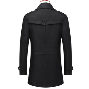Coatway Winterjas van een wolmix, met dubbele kraag en klassieke Britse stijl