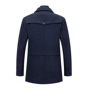 Coatway Winterjas van een wolmix, met dubbele kraag en klassieke Britse stijl