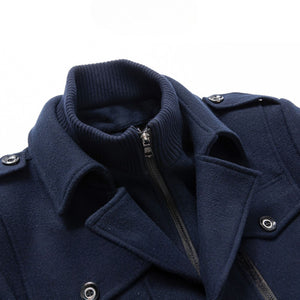 Coatway Winterjas van een wolmix, met dubbele kraag en klassieke Britse stijl