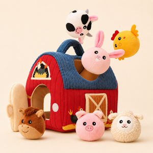 SnugZoo Zachte Boerderij Speelset - 6 knuffeldieren voor baby's