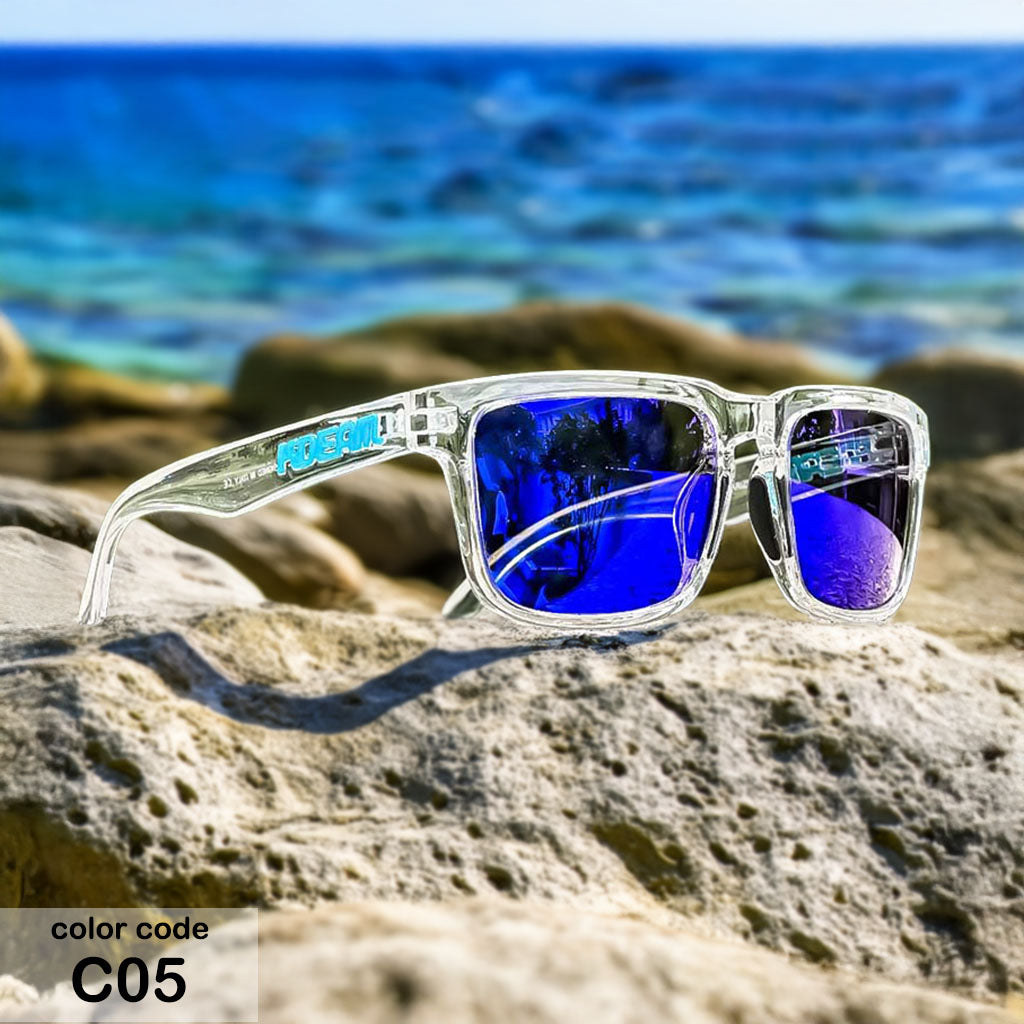 C5 - Blauwe Lens - Transparant Montuur