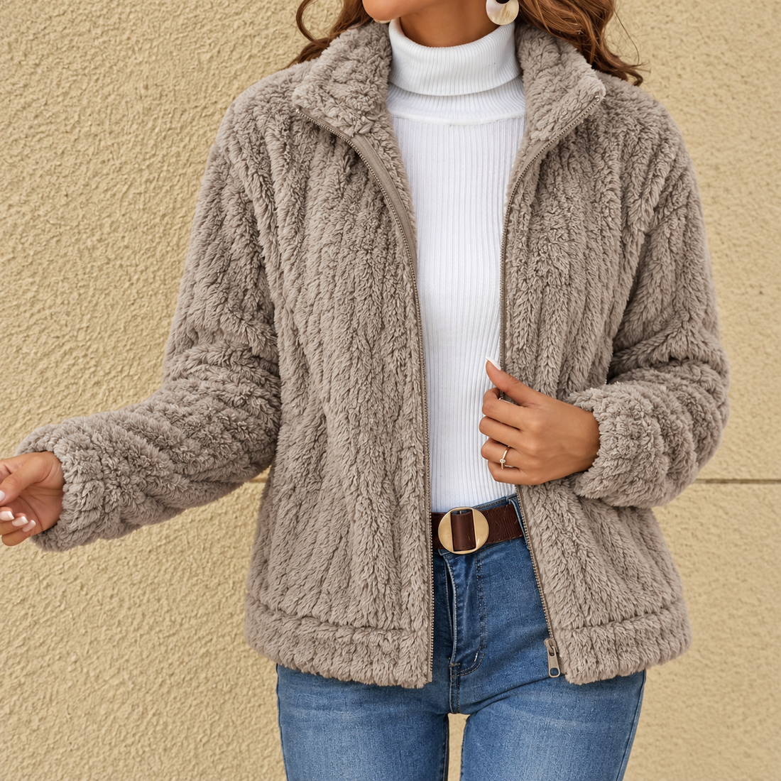 Cosiva - Elegant Lang Fleece Vest voor Dames | Warm & Stijlvol