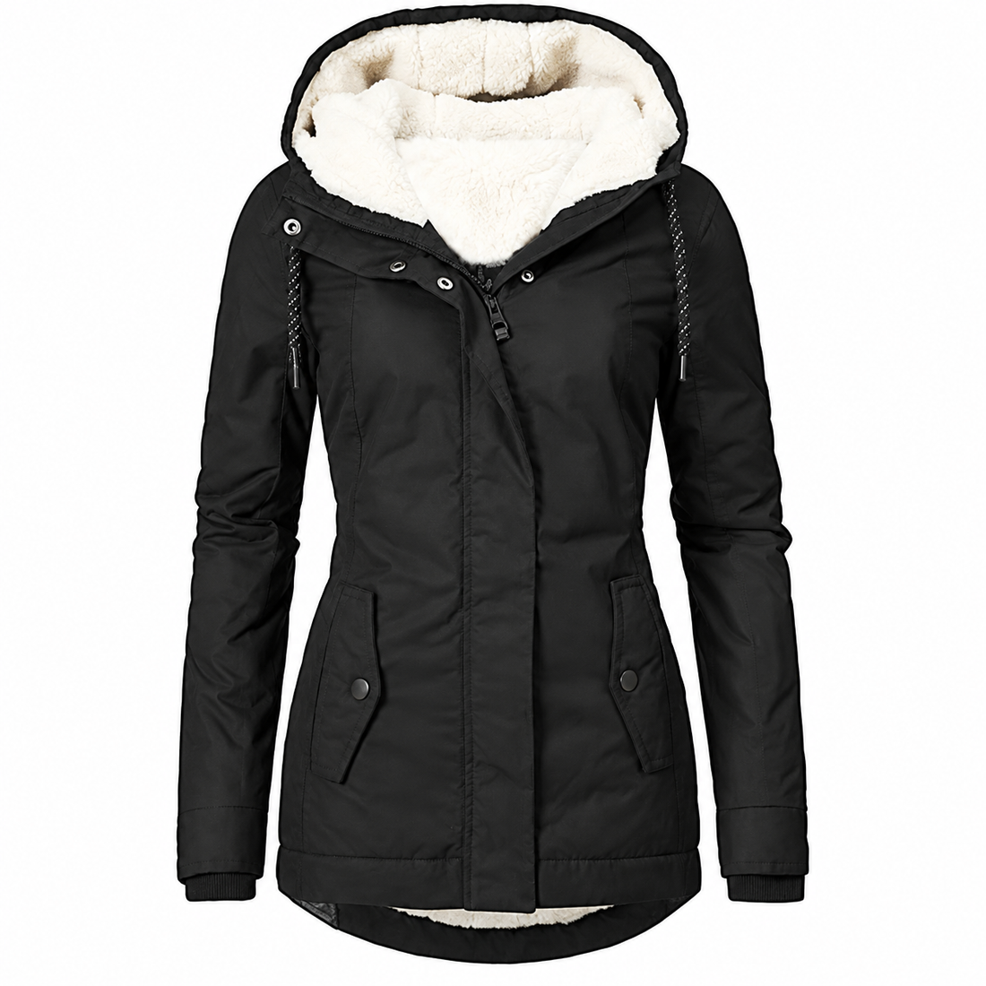 Dames Lange Waterdichte Winterjas – Met Capuchon, Warme Voering, Casual voor Koud Weer
