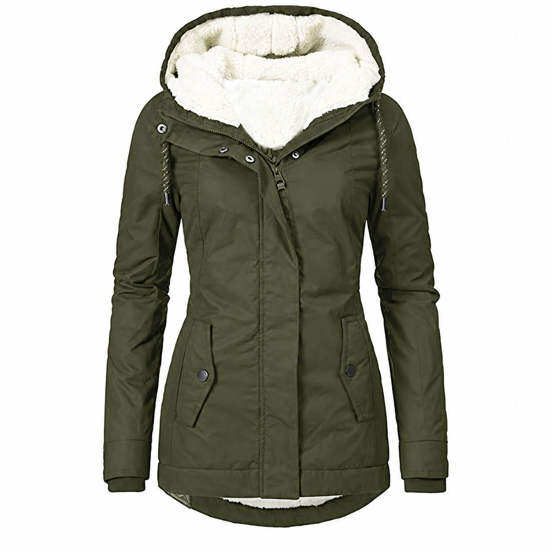 Dames Lange Waterdichte Winterjas – Met Capuchon, Warme Voering, Casual voor Koud Weer