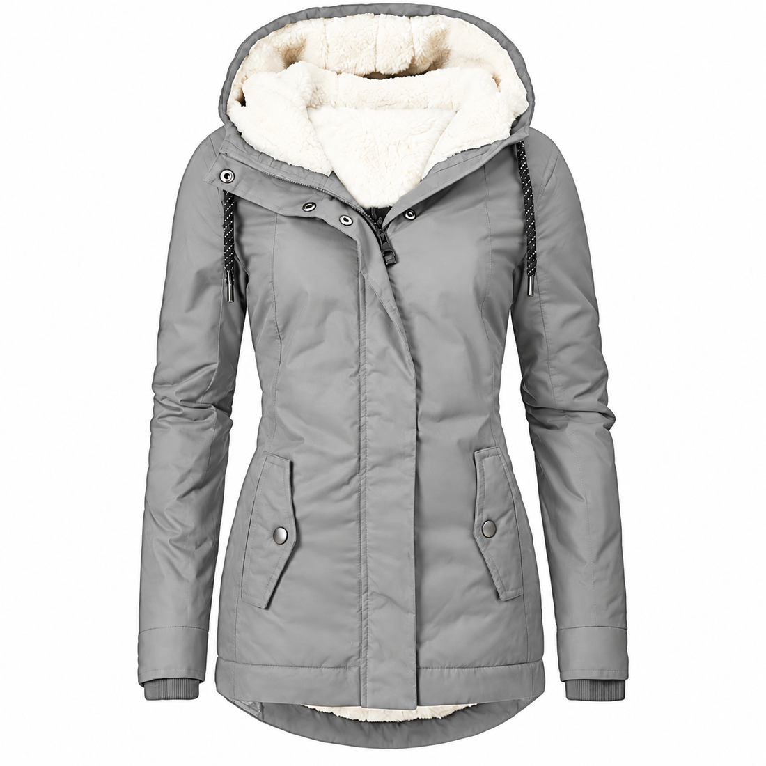 Dames Lange Waterdichte Winterjas – Met Capuchon, Warme Voering, Casual voor Koud Weer