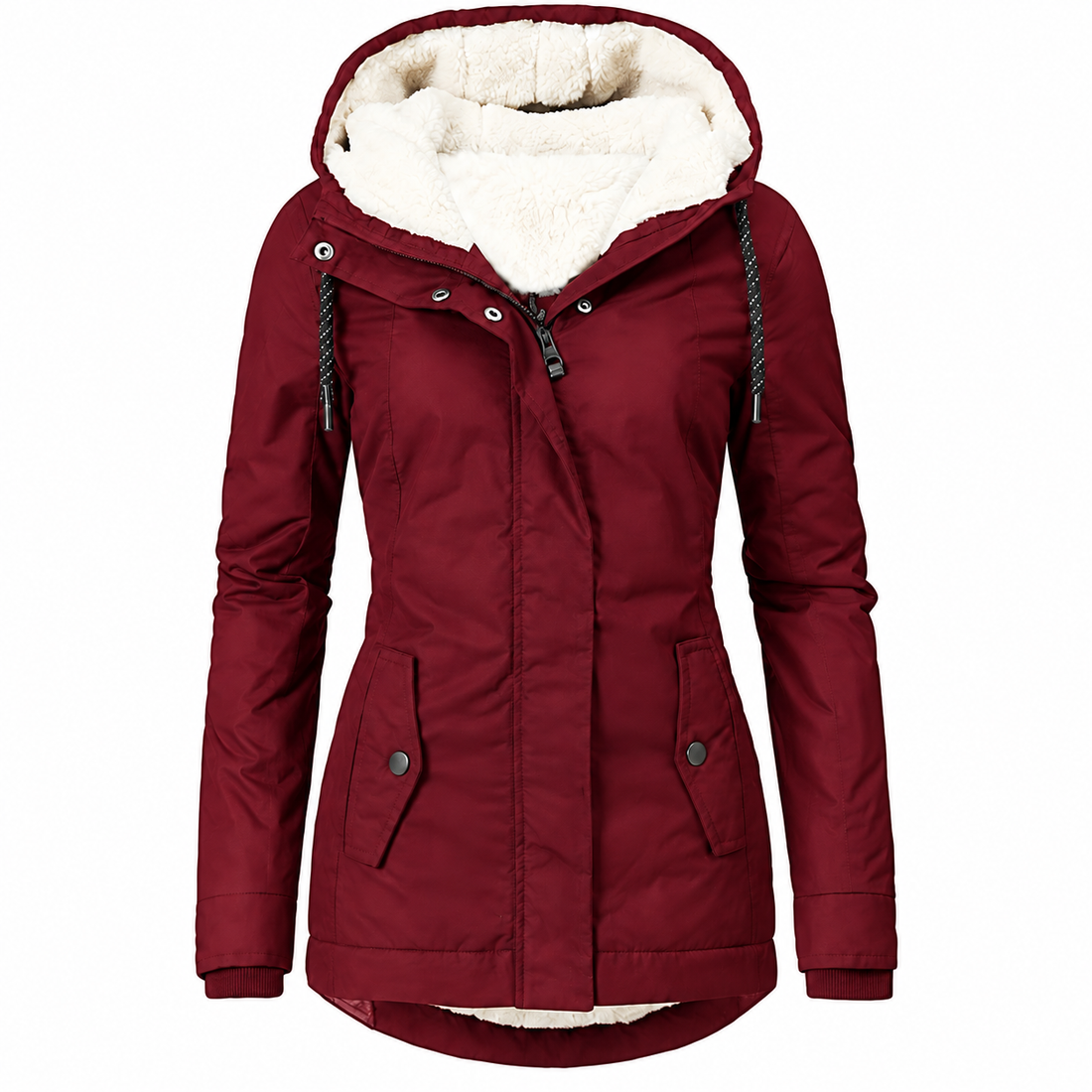 Dames Lange Waterdichte Winterjas – Met Capuchon, Warme Voering, Casual voor Koud Weer