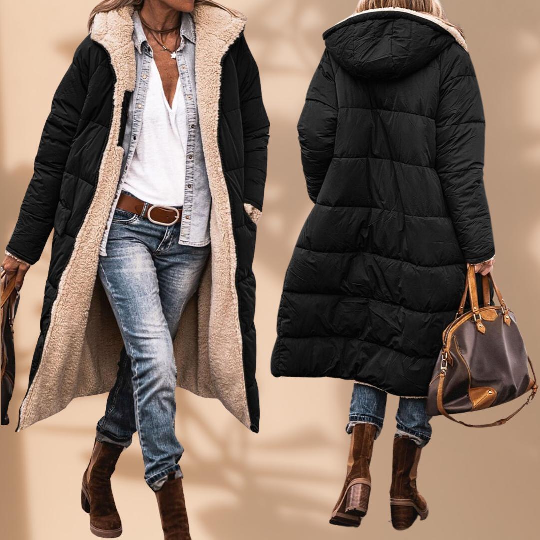Dames Winddichte Waterdichte Winterjas – Warm, Zwart, Ideaal voor Koude Weer en Casual Outfits
