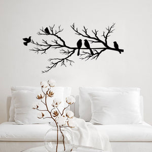 AviBranch – Metalen Muurdecoratie met Vogels op Tak – Moderne & Klassieke Wandkunst voor Woonkamer, Slaapkamer & Kantoor