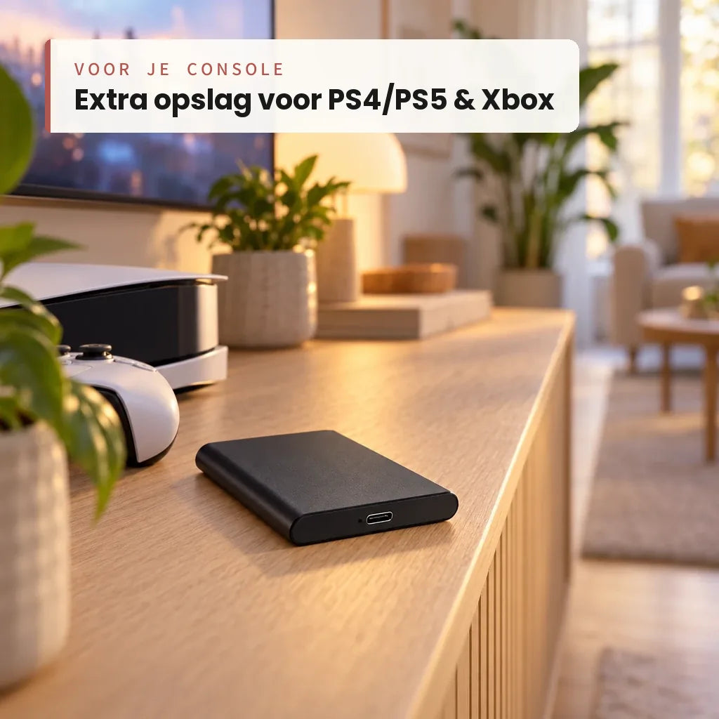 Externe SSD als extra opslag naast een spelconsole