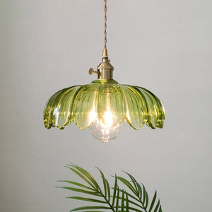 Elegante Glazen Bloem Hanglamp voor Slaapkamer