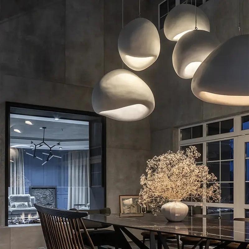 Moderne Wabi Hanglamp – Stijlvolle Hars Kroonluchter