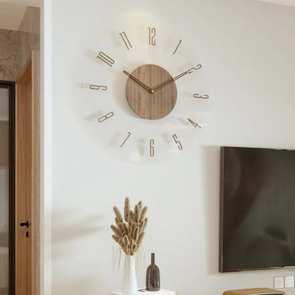 ModernStyleClock - Grote Houten Wandklok voor Woonkamers