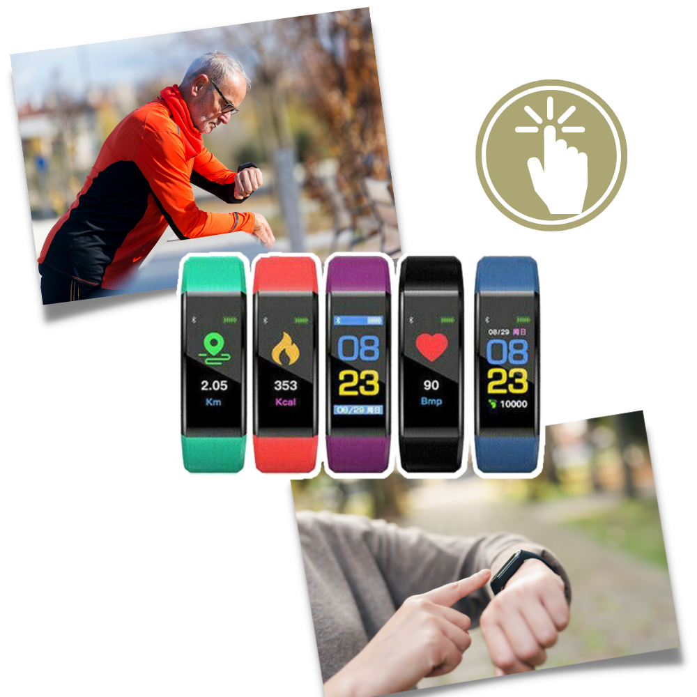 VitalBand | Senioren Smartwatch met Gezondheidsmonitor en Groot LED-Scherm voor Ouderen