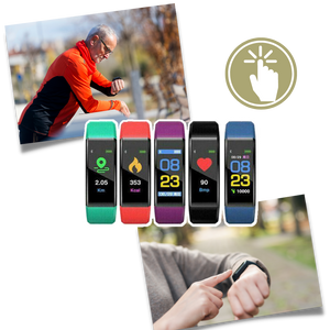 VitalBand | Senioren Smartwatch met Gezondheidsmonitor en Groot LED-Scherm voor Ouderen