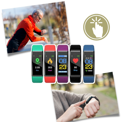 VitalBand | Senioren Smartwatch met Gezondheidsmonitor en Groot LED-Scherm voor Ouderen