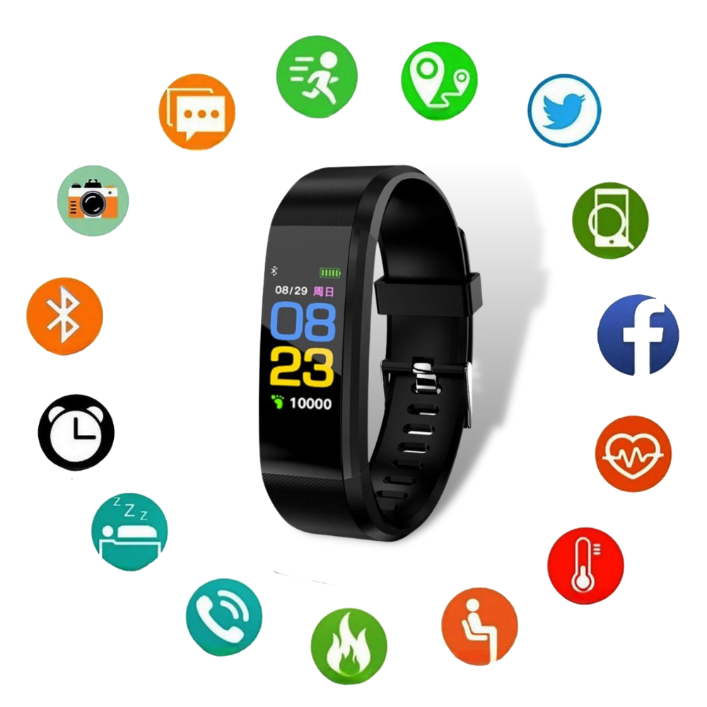 VitalBand | Senioren Smartwatch met Gezondheidsmonitor en Groot LED-Scherm voor Ouderen